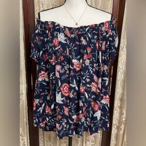 OLD NAVY OFF THE SHOULDER FLORAL TOP - SZ XXL